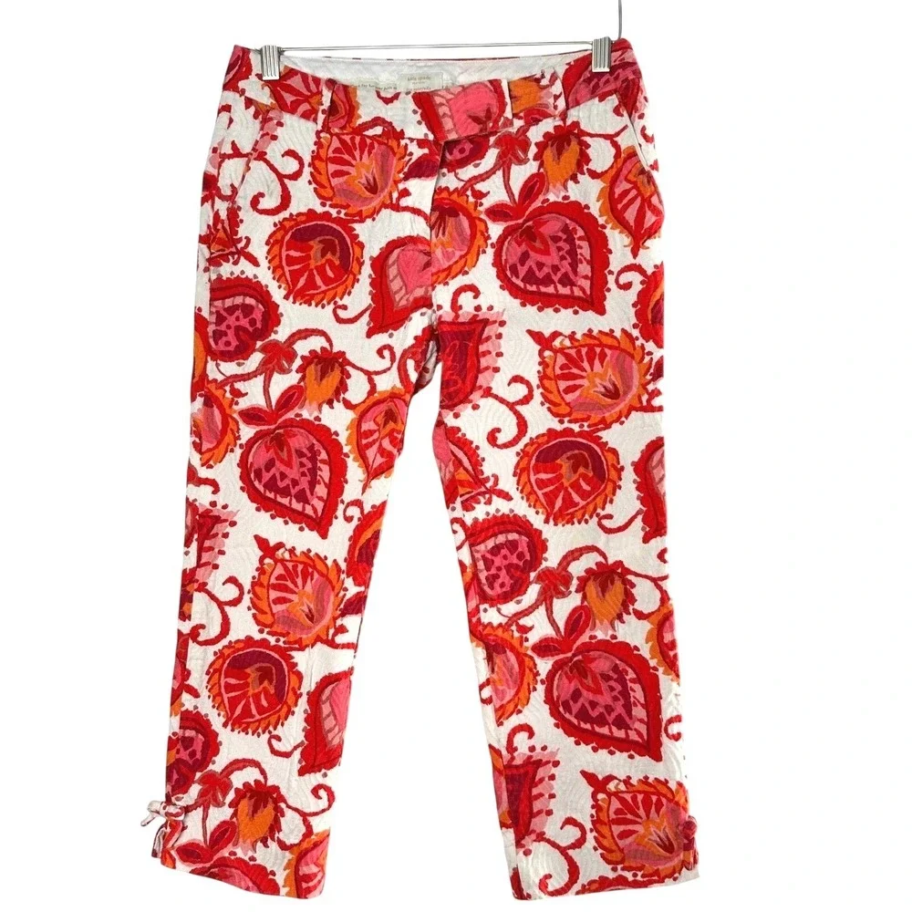 Kate Spade New York Marti Pants Palm Springs Coral Paisley Cropped Pants4